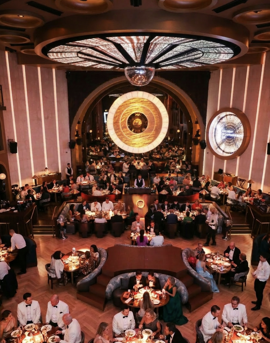 The Academy of Contemporary Art Gala dinner in full swing beneath the rotunda